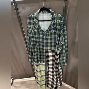 SHEIN Multicolor Plaid Tunic Top